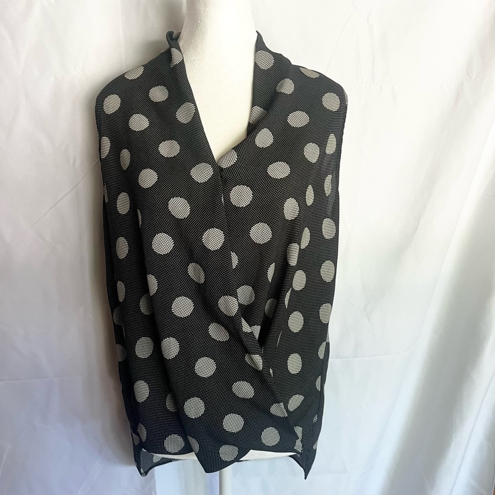 Pleione Black and White Polka Dot Shirt